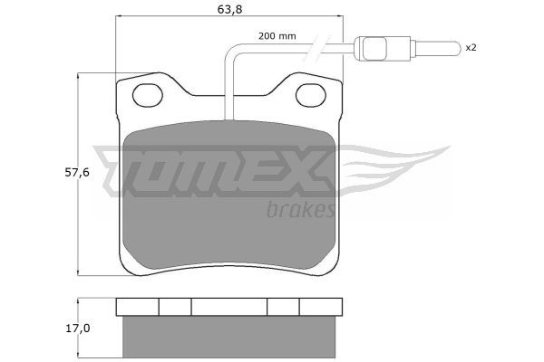 TOMEX BRAKES Комплект тормозных колодок, дисковый тормоз TX 11-95